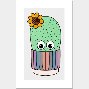 Cute Cactus Design #297: Pretty Cactus In Shabby Chic Pot Posters and Art